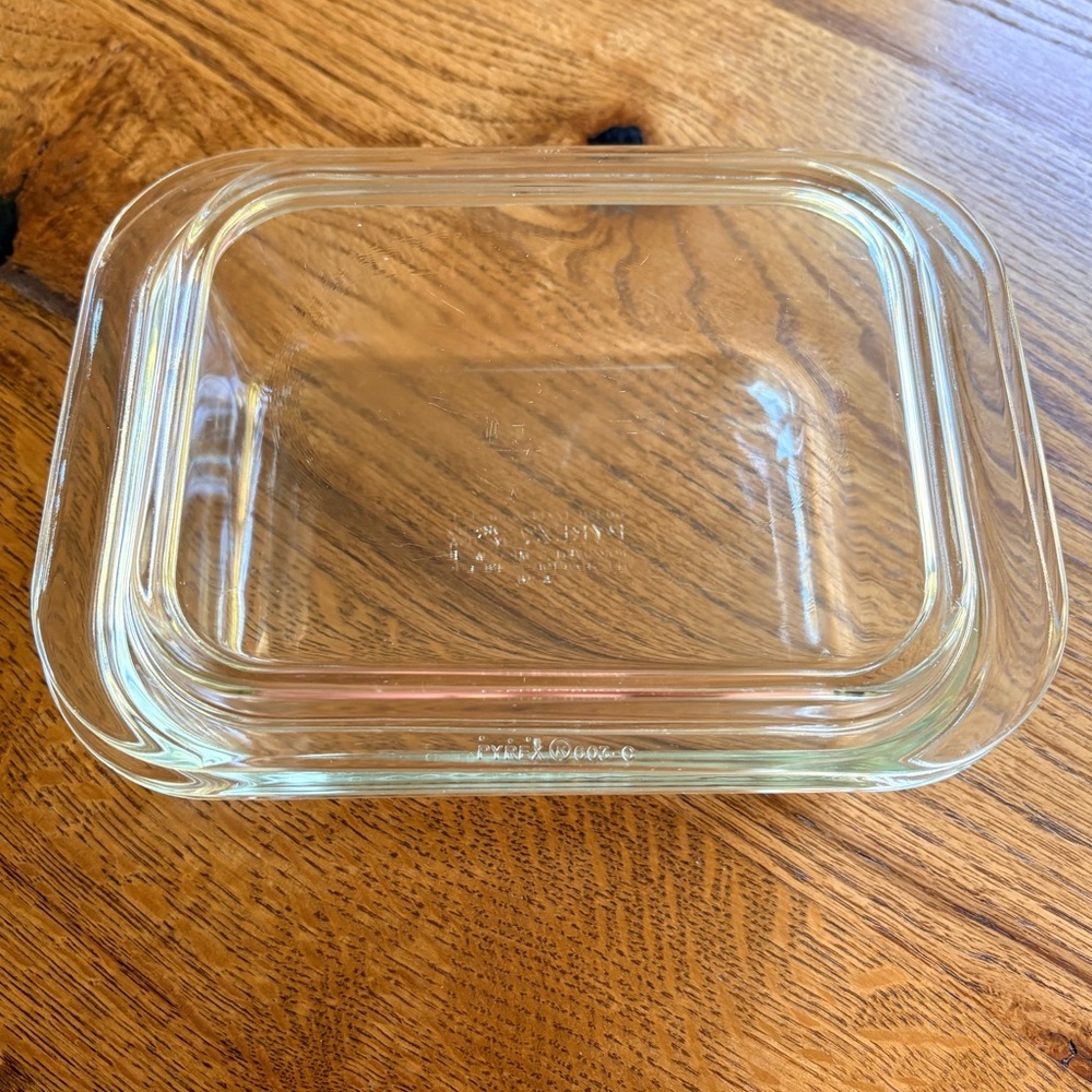 Vintage Pyrex Clear Glass Baking Dish 603-C - Rectangular w/ 603-B lid-USA- 1.2L